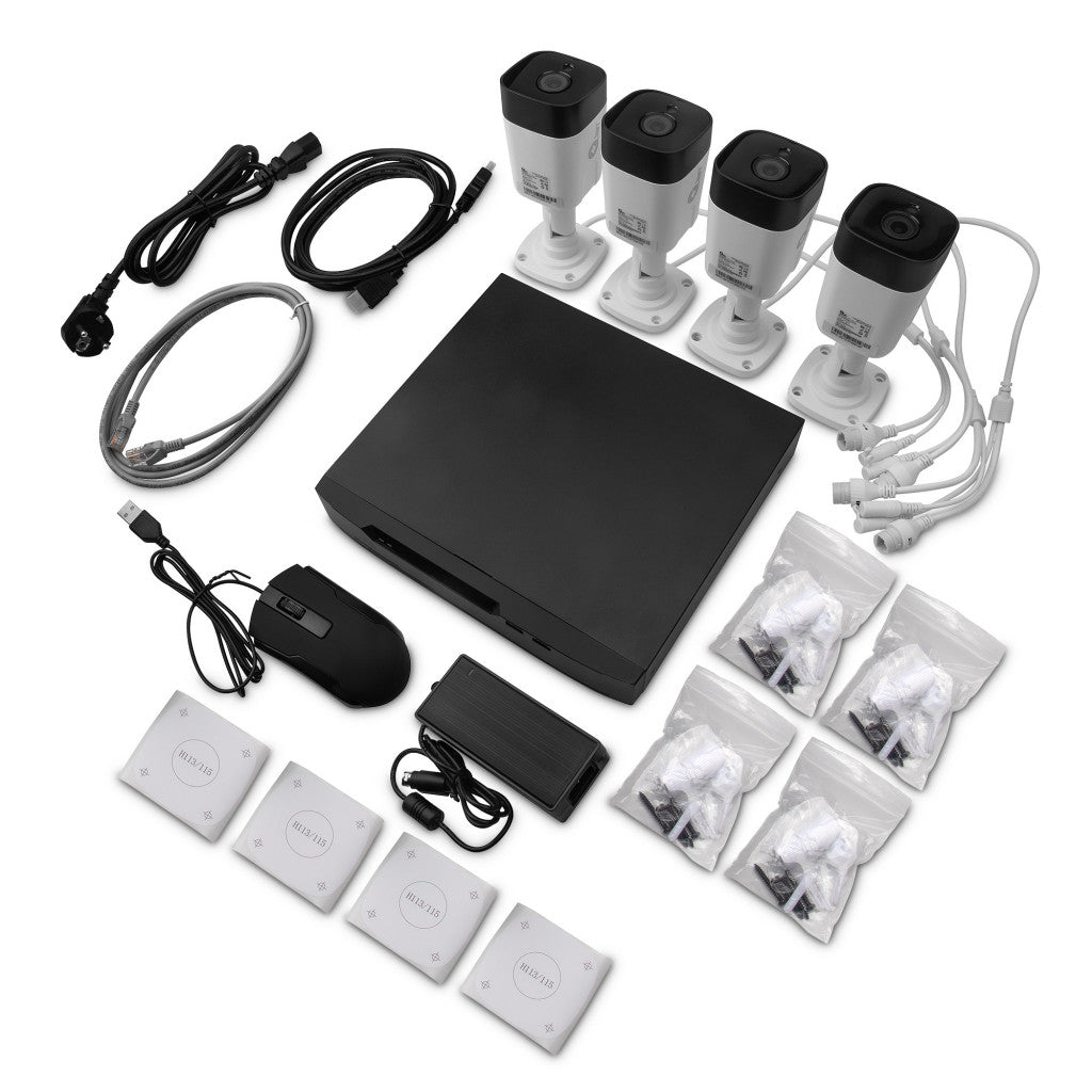 KIT NVR QIAN 8 CANALES, 4CAM 5MP IP POE BULLET, 1TB, VGA/HDMI/ETHERNET KIT NVR QIAN 8 CANALES, 4CAM 5MP IP POE BULLET, 1TB, VGA/HDMI/ETHERNET